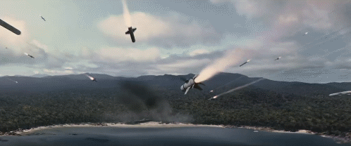 导弹齐发，感觉这个小岛要废了QQ表情gif搞笑图片