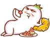 躺着吃西瓜QQ表情gif搞笑图片