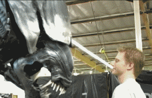 嘴巴张这么大干嘛，以为我怕你？QQ表情gif搞笑图片