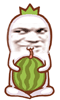 喝西瓜汁QQ表情gif搞笑图片