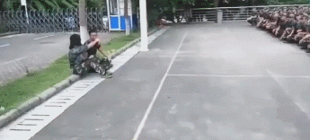 百十个单身狗都盯着你们呢，你俩这样好吗？QQ表情gif搞笑图片