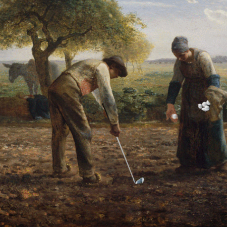 高尔夫伤到人了QQ表情gif搞笑图片