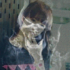 骷髅女孩QQ表情gif搞笑图片