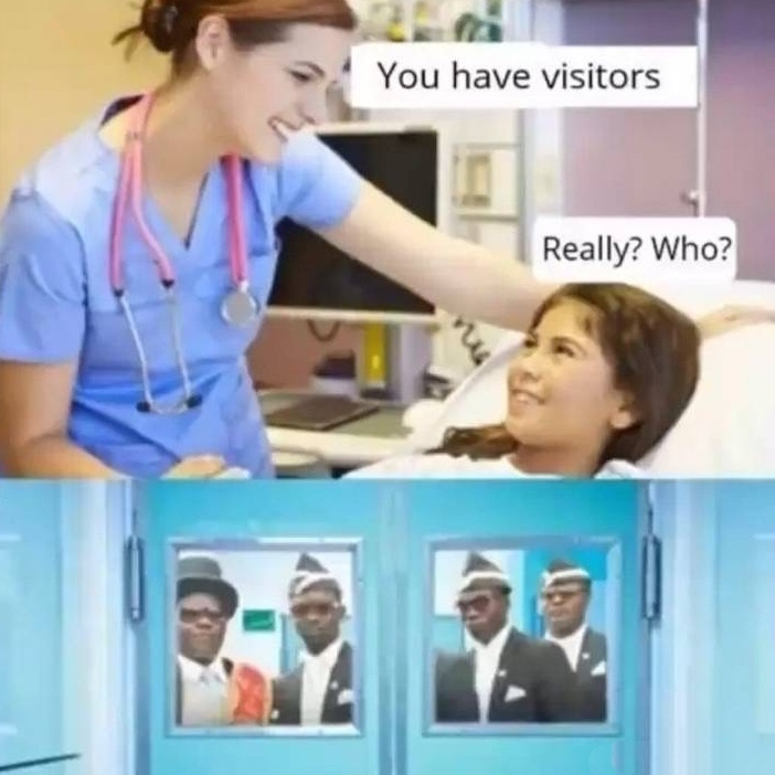 you have visitors（黑人抬棺表情包）爱斗图gif搞笑图片