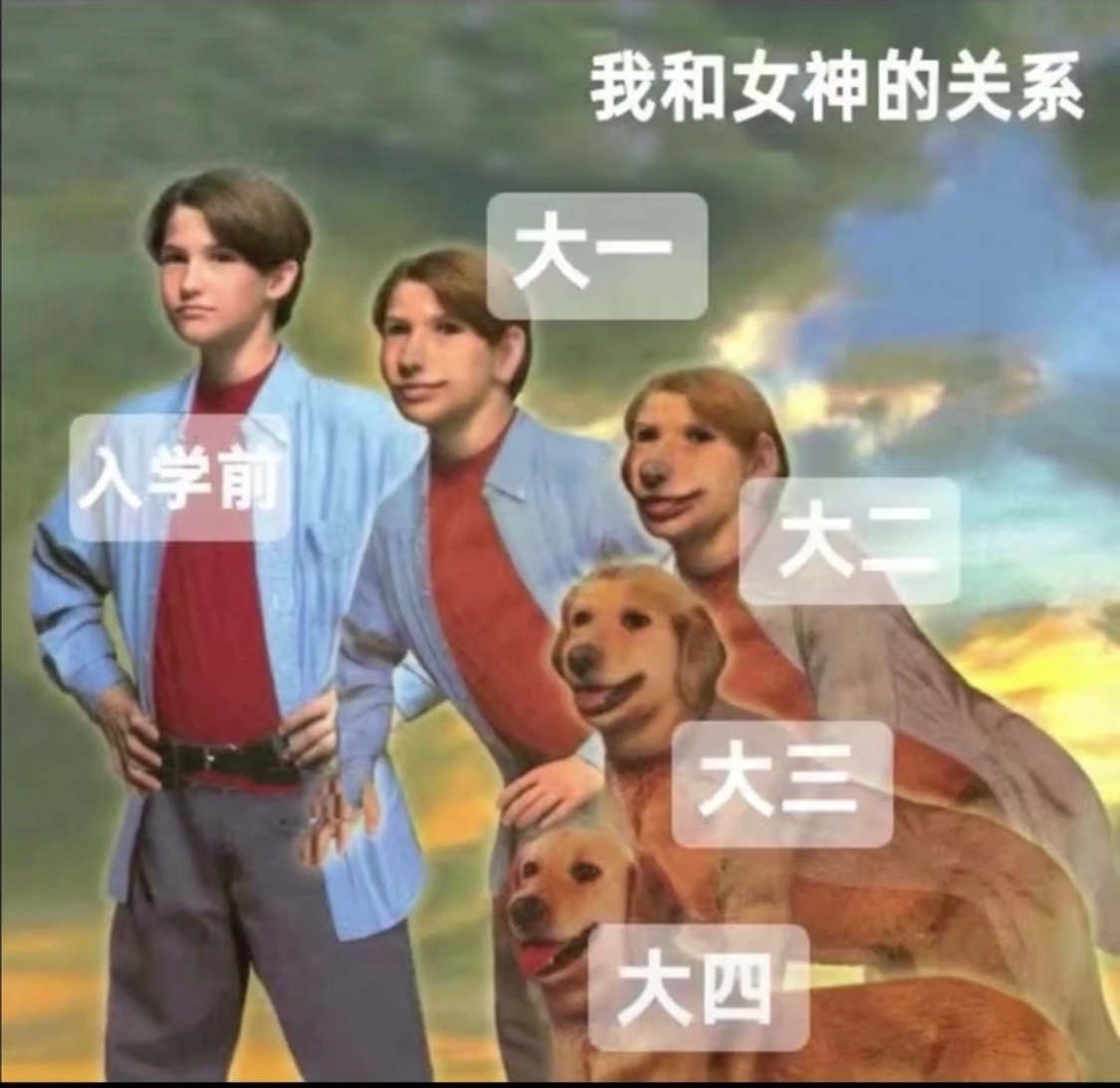 我和女神的关系大入学前大大三大四爱斗图gif搞笑图片