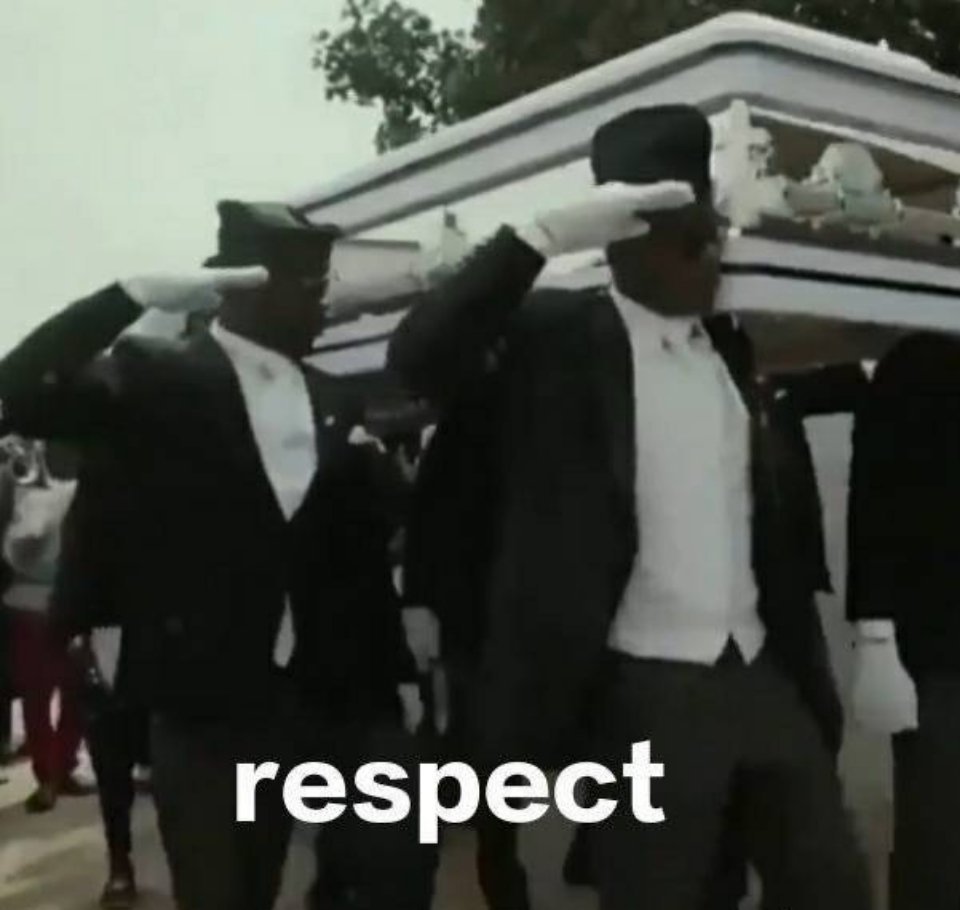 respect（黑人抬棺表情包）爱斗图gif搞笑图片