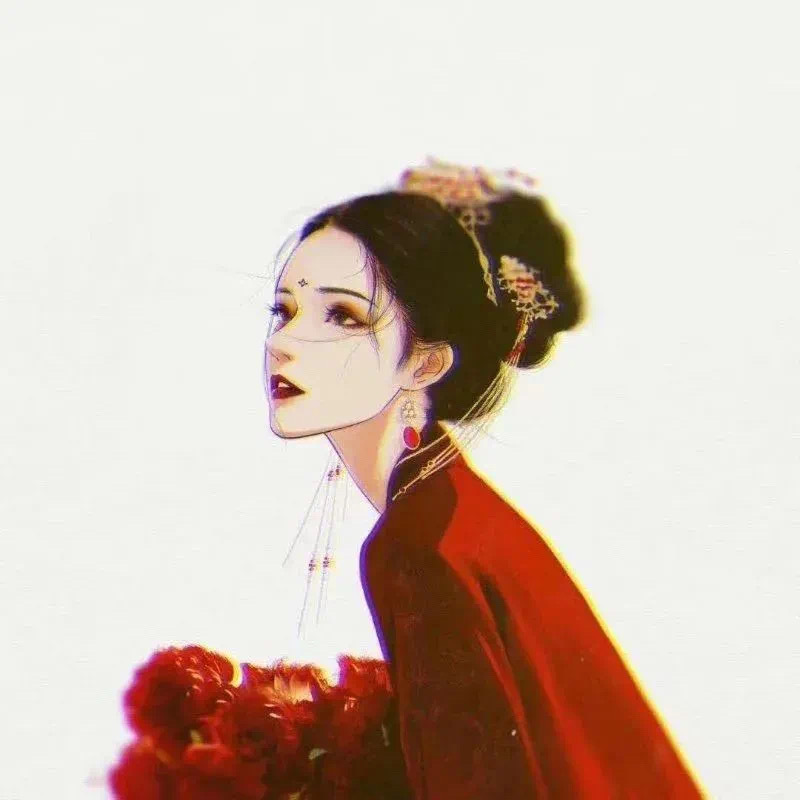 红衣女子女生头像3爱斗图gif搞笑图片