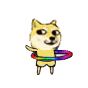 doge小黄狗呼啦圈爱斗图gif搞笑图片