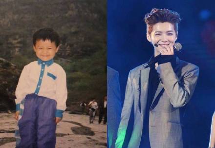 鹿晗小时候 vs 现在的鹿晗爱斗图gif搞笑图片
