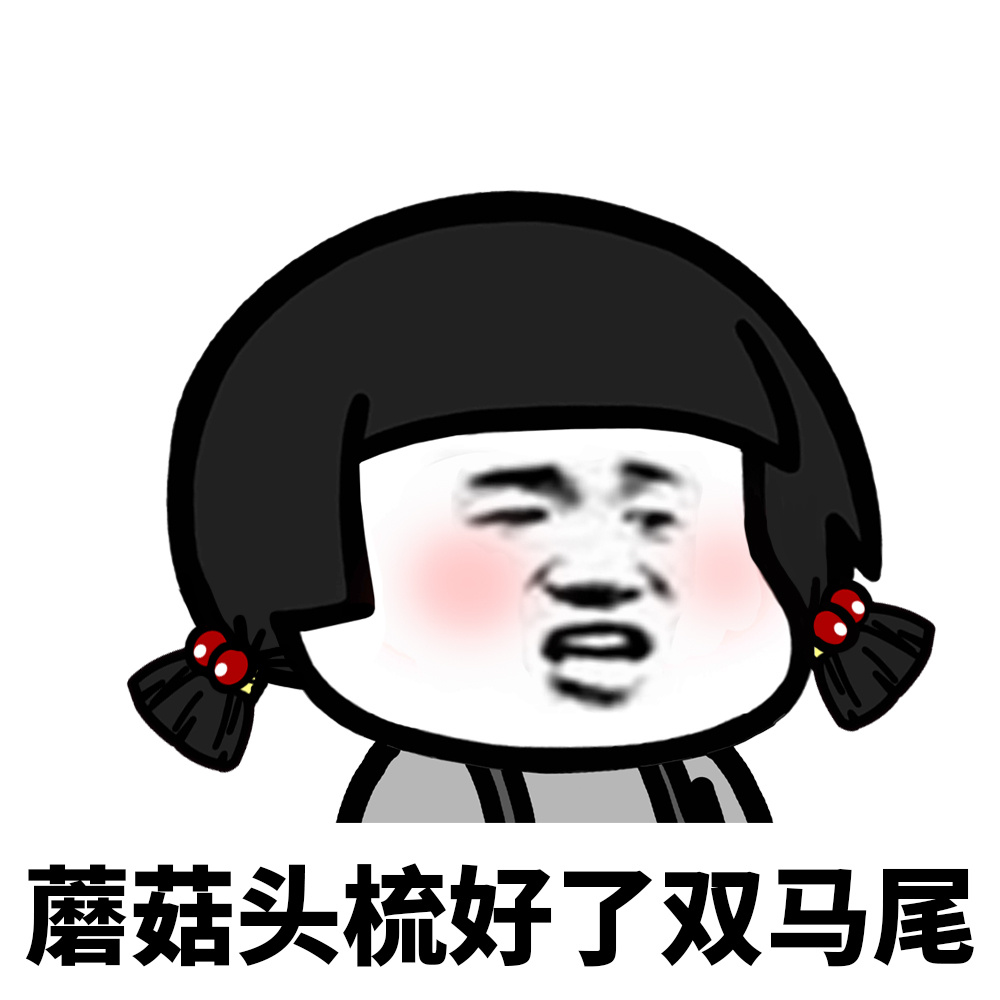 蘑菇头梳好了双马尾爱斗图gif搞笑图片