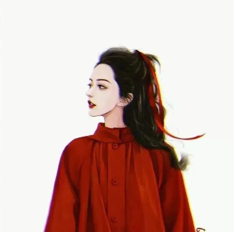 红衣女子女生头像4爱斗图gif搞笑图片