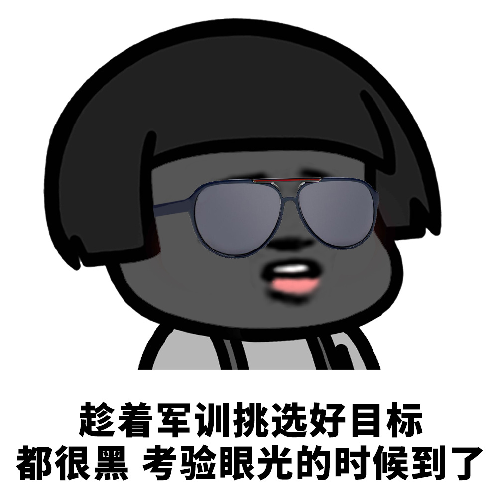 趁着军训挑选好目标都很黑考验眼光的时候到了爱斗图gif搞笑图片