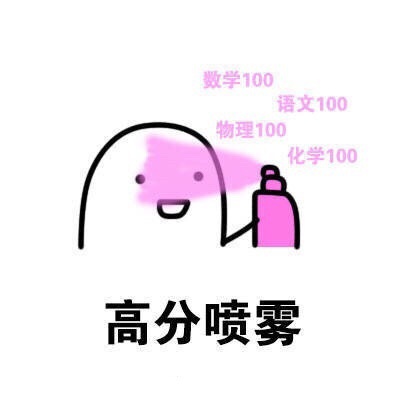 高分喷雾 数学100分 语文100分 物理100分 化学100分爱斗图gif搞笑图片