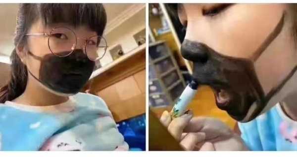 口罩画得挺逼真的嘛搞笑图吧gif搞笑图片