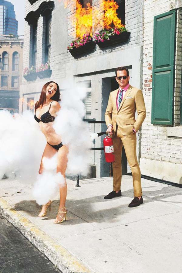 酷男，灭火有没有灭错位置啦！搞笑图吧gif搞笑图片