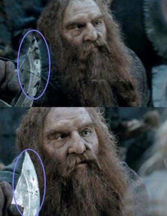 《指环王2：双塔奇谋》中的穿帮镜头搞笑图吧gif搞笑图片