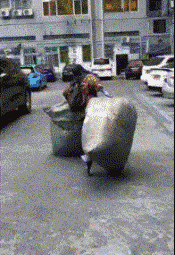 这才是真正的女汉子，大步大步往前走啊搞笑图吧gif搞笑图片