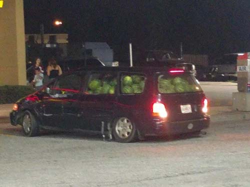 超市西瓜打折啦，买一车回去搞笑图吧gif搞笑图片