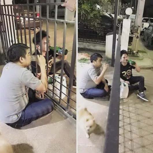 被老婆锁家里，不让出和哥们喝酒，想的好办法搞笑图吧gif搞笑图片