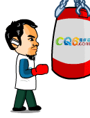 练拳打沙包可爱趣图gif搞笑图片