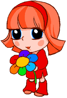 可爱眨眼睛的卡通女孩可爱趣图gif搞笑图片