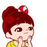 洛宝贝用双手托住下巴可爱趣图gif搞笑图片