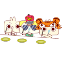 三人一起拍桌子可爱趣图gif搞笑图片