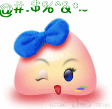 交替眨眼睛的卡通桃可爱趣图gif搞笑图片