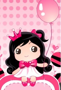 玩气球的卡通女孩可爱趣图gif搞笑图片
