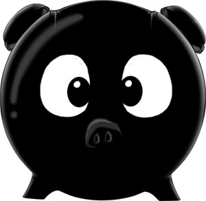 不停眨眼睛的黑碳猪头可爱趣图gif搞笑图片