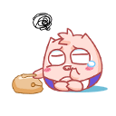 猪猪敲木鱼可爱趣图gif搞笑图片