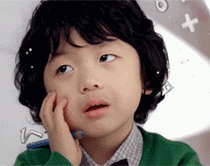 叹气的小朋友可爱趣图gif搞笑图片