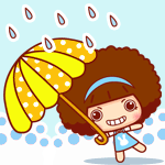 我有雨伞，不怕下雨啦可爱趣图gif搞笑图片