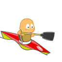 练习划船的爱心龟可爱趣图gif搞笑图片