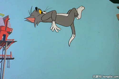 汤姆猫在空中延迟摔倒gif动态图片爆笑gif搞笑图片