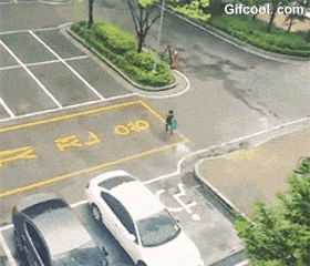 吹跑的伞是那么容易捡回来的吗？少年啊，你对自然的力量一无所知爆笑gif搞笑图片