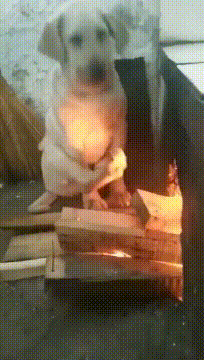 糟糕，我好像把自己烤的香香的了爆笑gif搞笑图片