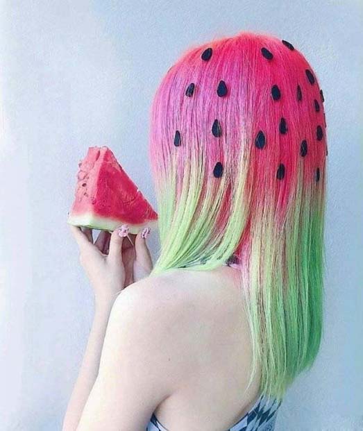 2019最时尚个性的染发西瓜头爆笑gif搞笑图片