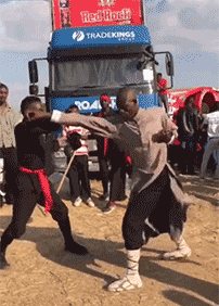 中华武术传到了非洲爆笑gif搞笑图片