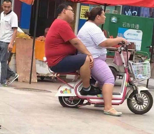 胖子骑电动车的搞笑图爆笑gif搞笑图片