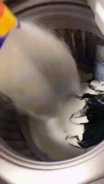 女朋友说她的衣服要干洗，是这样吗爆笑gif搞笑图片