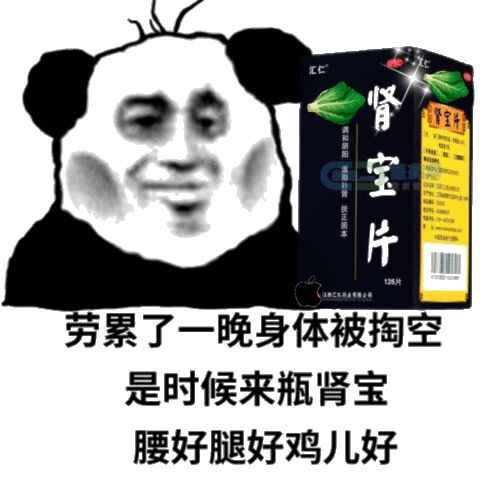劳累了一整晚被掏空的熊猫头需要肾宝片补补DIY斗图gif搞笑图片