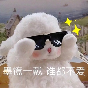 可爱羊娃娃：墨镜一戴，谁都不爱DIY斗图gif搞笑图片