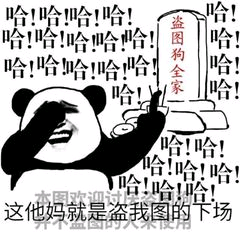 回击盗图狗专用熊猫头坟墓表情：这就是盗我图的下场DIY斗图gif搞笑图片