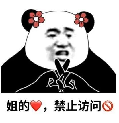 熊猫头：姐的心♥，禁止访问?‍DIY斗图gif搞笑图片