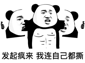 熊猫头：发起疯来，我连自己都撕DIY斗图gif搞笑图片