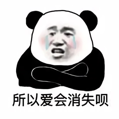 熊猫头伤心流泪：所以爱会消失呗DIY斗图gif搞笑图片