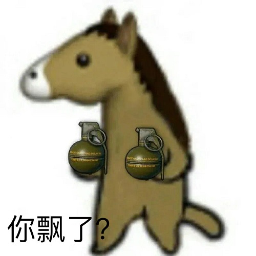 马?手拿两颗手榴弹：你飘了？DIY斗图gif搞笑图片