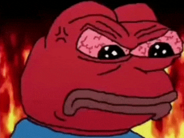 青蛙发火生气到全身变红_怒火冲天GIF动图DIY斗图gif搞笑图片