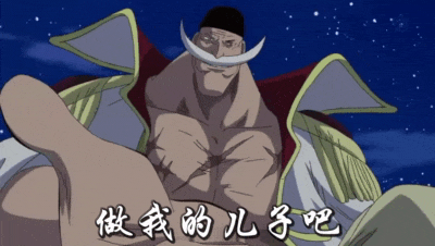 爱德华·纽盖特白胡子世界最强的男人：做我的儿子吧GIF动图DIY斗图gif搞笑图片